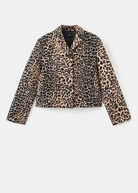 Leopard-print jacket with buttons