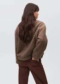 Shearling-effect bomber jacket