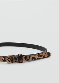 Leopard leather belt