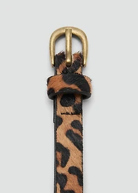 Leopard leather belt