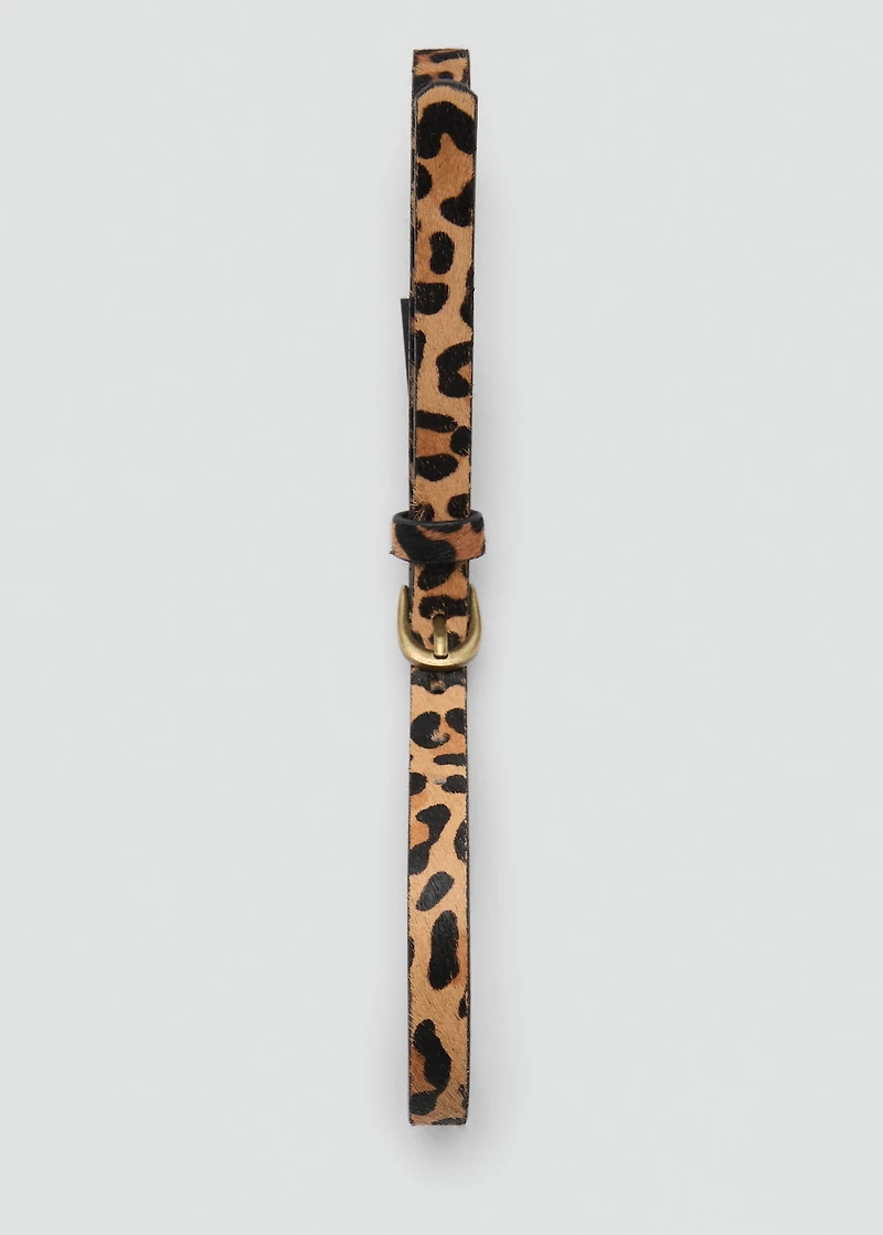 Leopard leather belt
