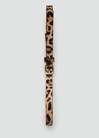 Leopard leather belt