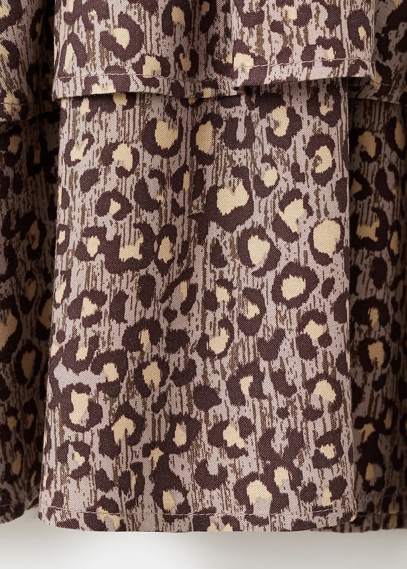 Leopard-print ruffled dress