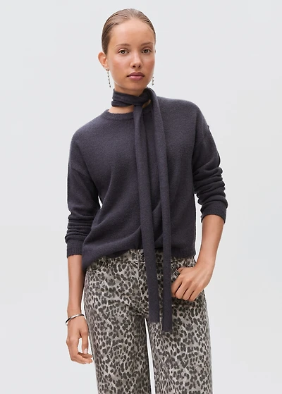 Leopard-print wide leg jeans