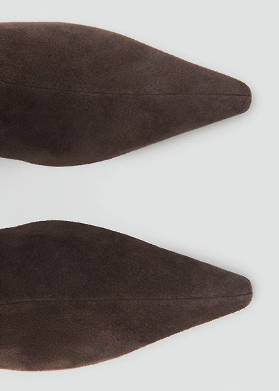 Suede kitten-heel boots