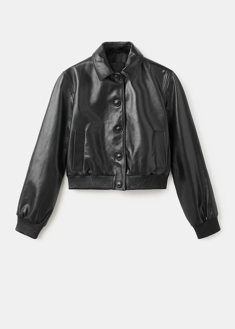 100% leather bomber jacket