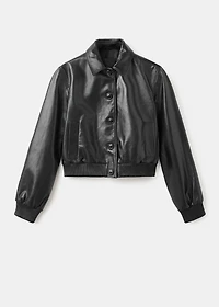 100% leather bomber jacket
