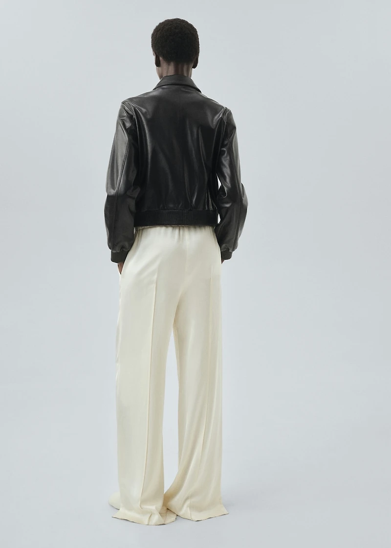 100% leather bomber jacket