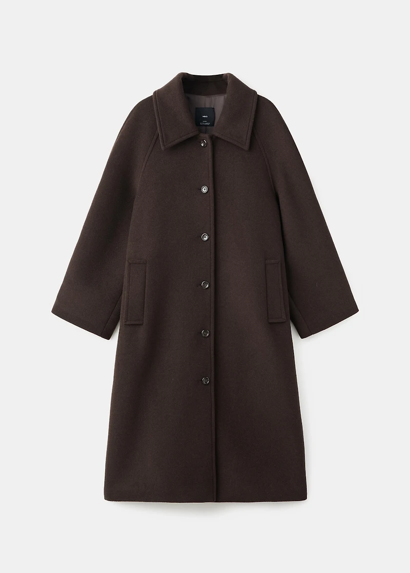 Buttoned wool coat
