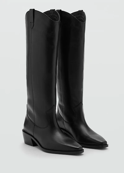 Leather high boots