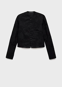 Embroidered blouse with buttons