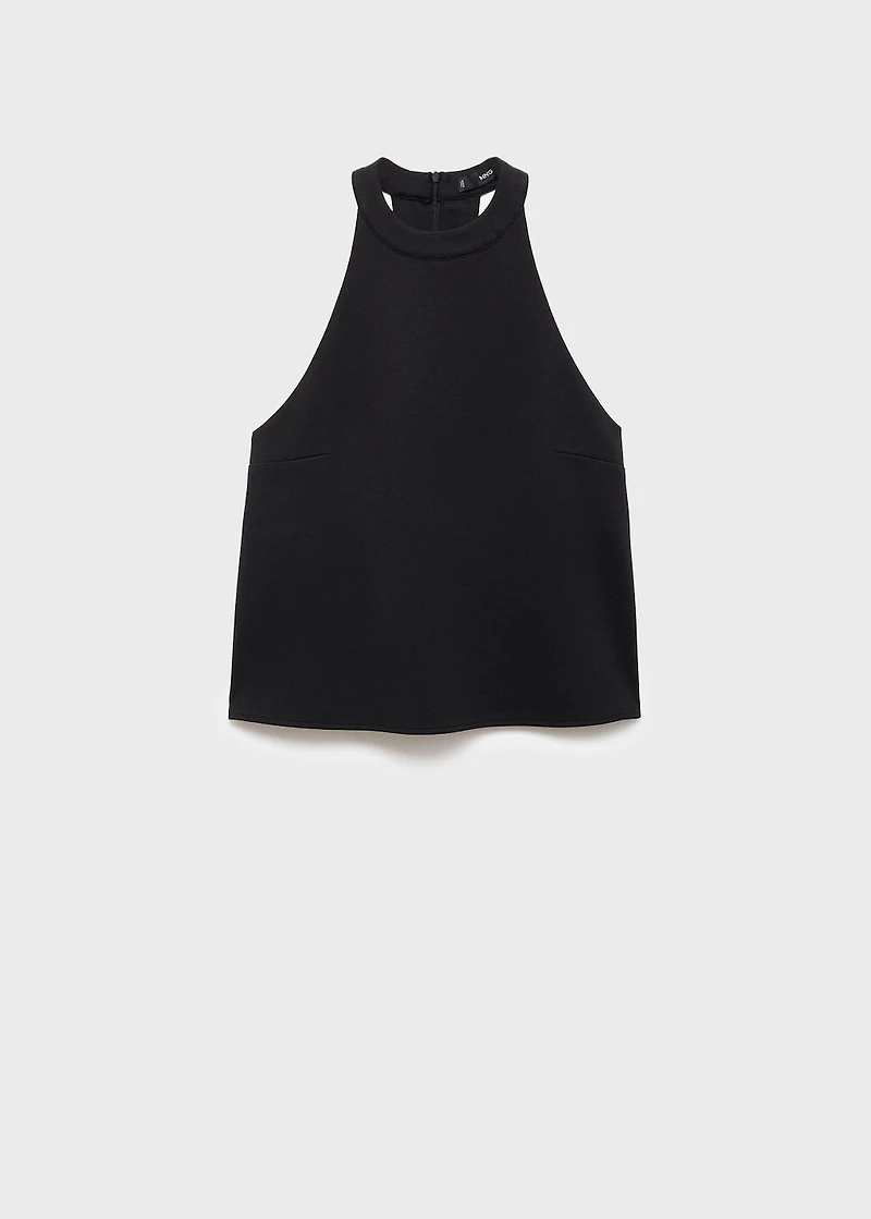 Halter top with low-cut back