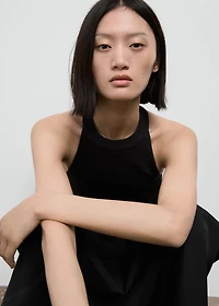 Halter top with low-cut back