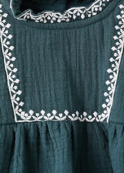 Dress and frog with embroidered details