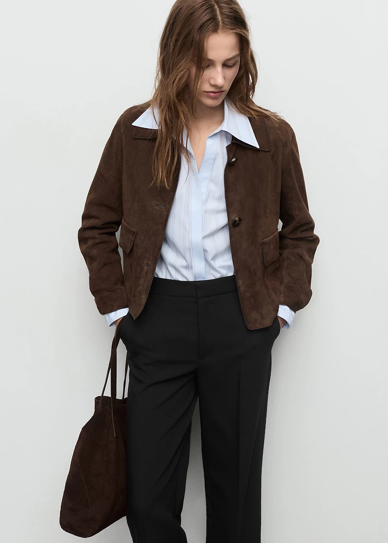 High-waist straight pants