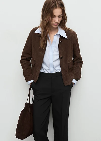 High-waist straight pants