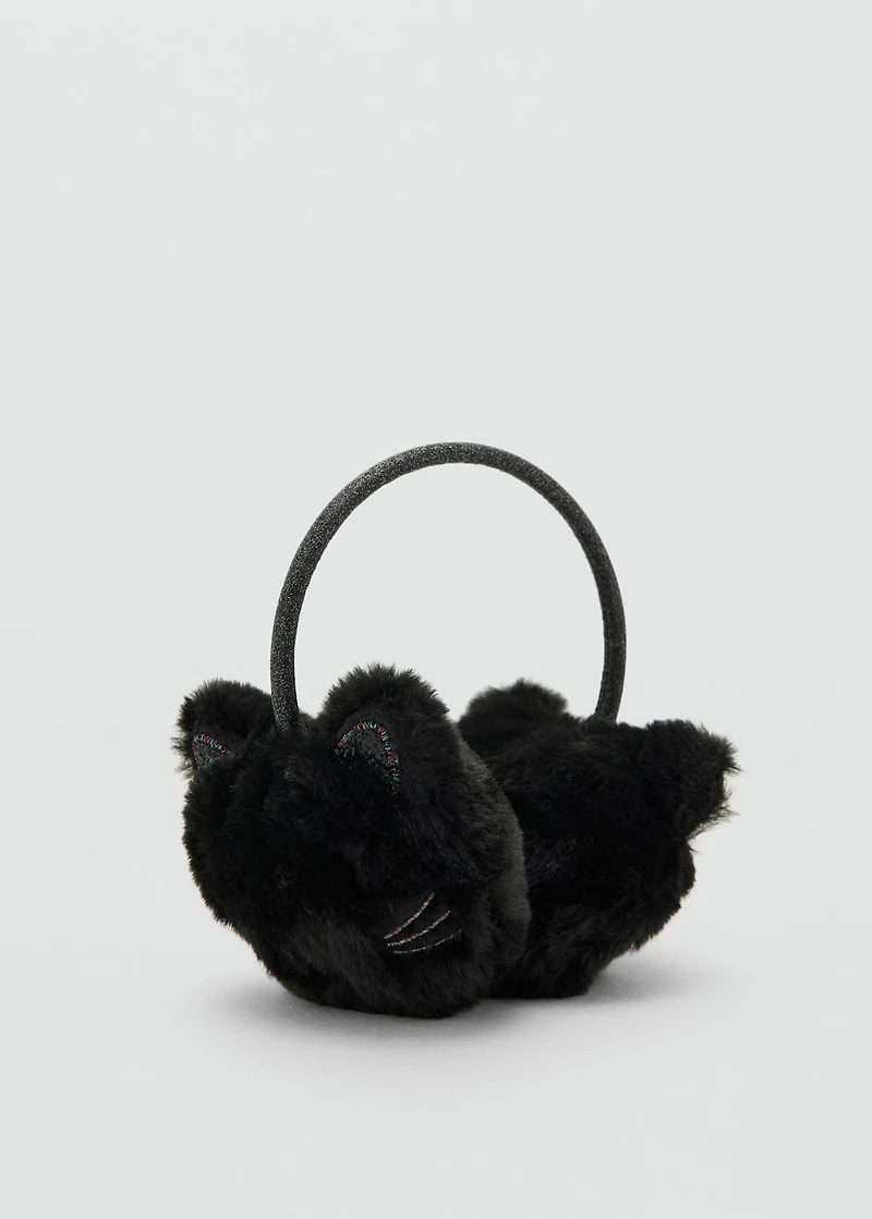 Cat fur-effect earmuffs