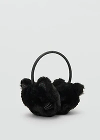 Cat fur-effect earmuffs