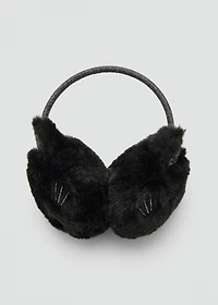 Cat fur-effect earmuffs