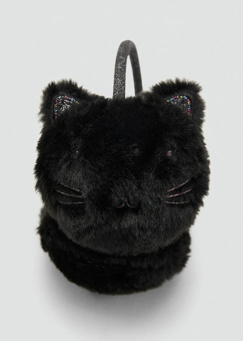 Cat fur-effect earmuffs