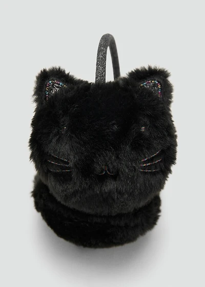 Cat fur-effect earmuffs