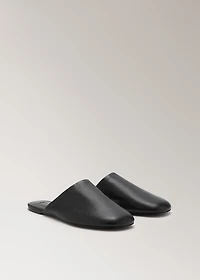 Leather mule slippers