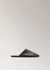 Leather mule slippers