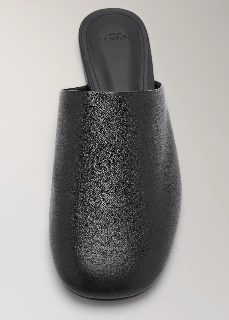 Leather mule slippers