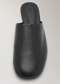 Leather mule slippers
