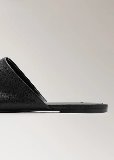 Leather mule slippers