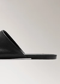 Leather mule slippers