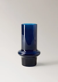 Cylindrical glass vase