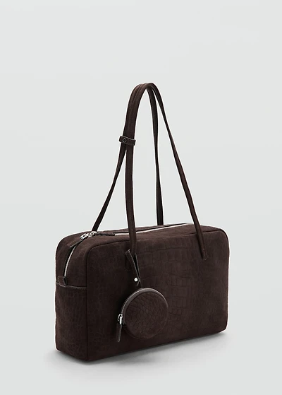 Medium suede bowling bag
