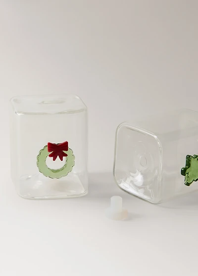 Borosilicate crown and tree salt and pepper mills