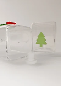 Borosilicate salt and pepper set with crown and tree design