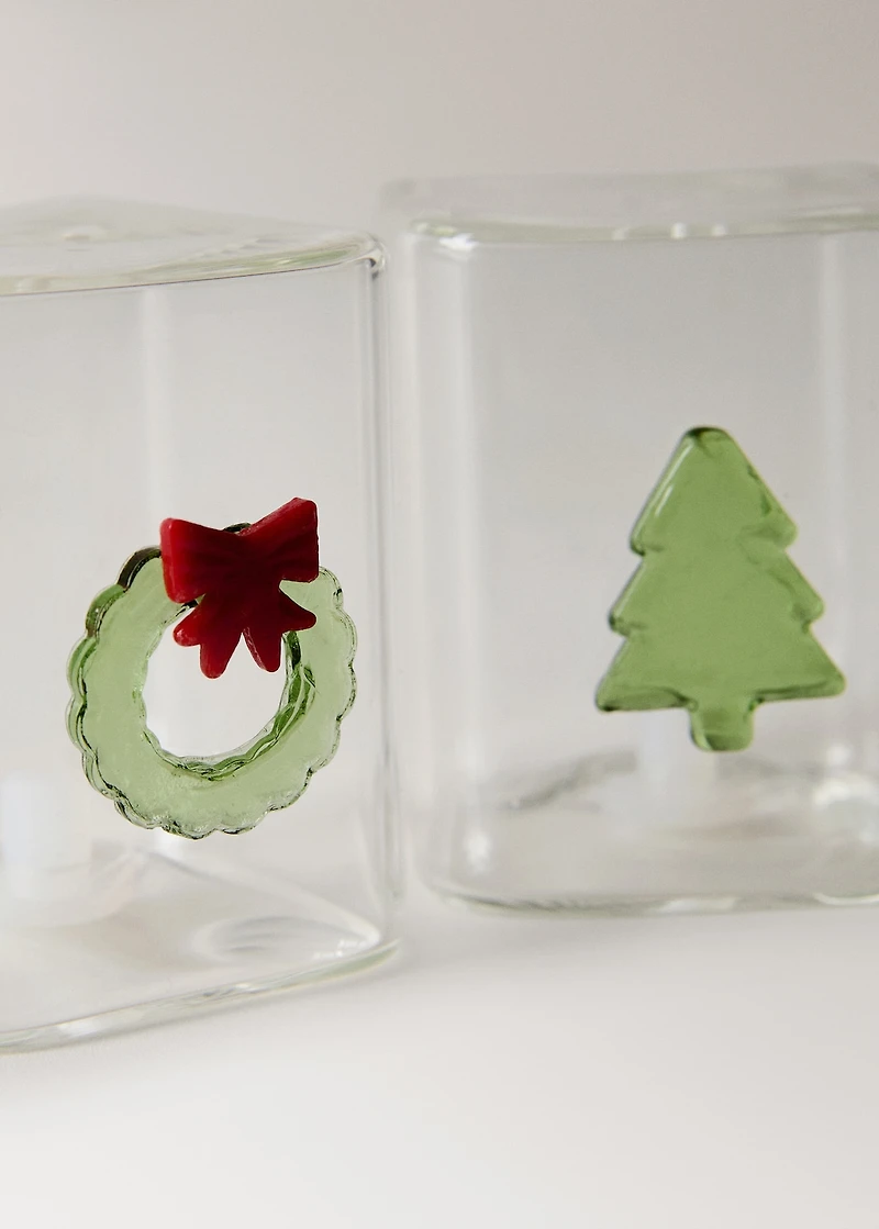 Borosilicate crown and tree salt and pepper mills