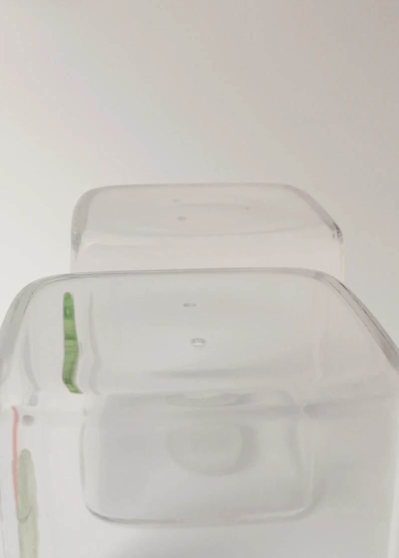 Borosilicate salt and pepper set with crown and tree design