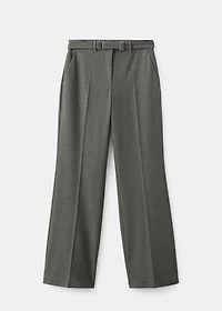 Belt straight-fit pants