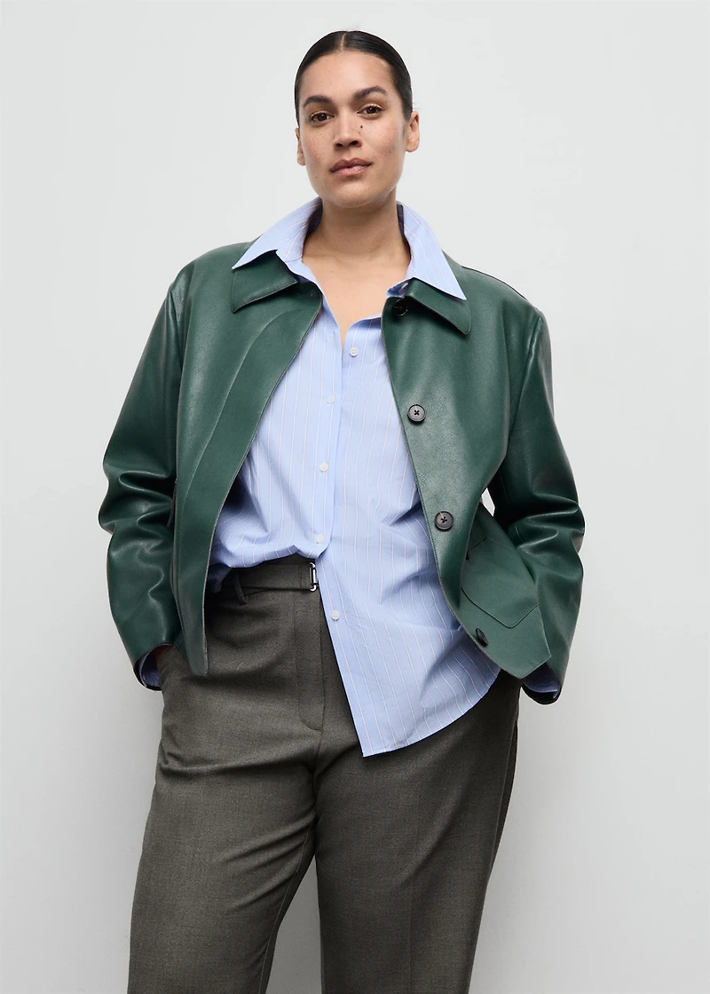 Belt straight-fit pants