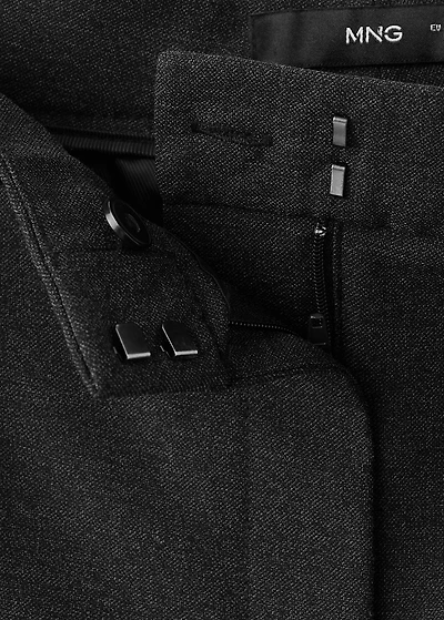 Belt straight-fit pants