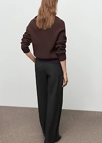 Belt straight-fit pants