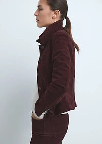 Velvet bomber jacket with stitching