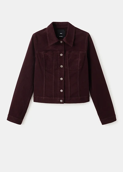 Velvet bomber jacket with stitching