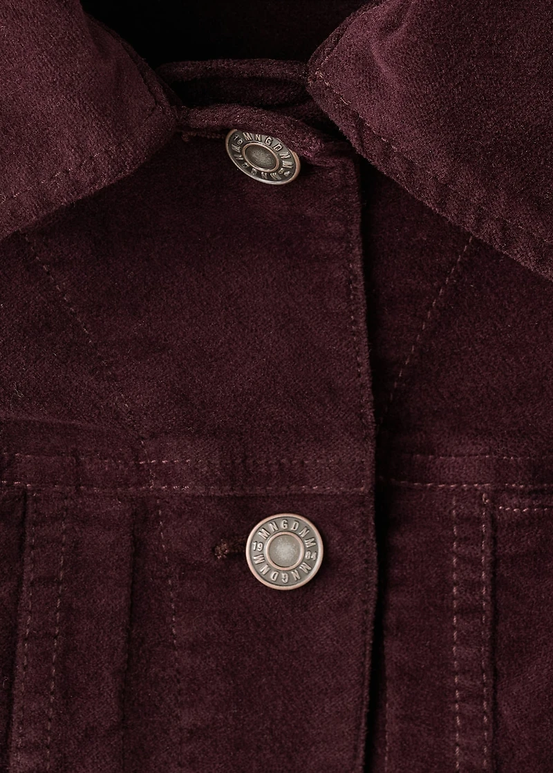 Velvet bomber jacket with stitching