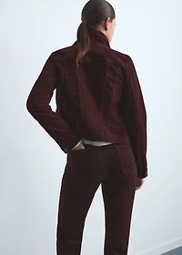 Velvet bomber jacket with stitching