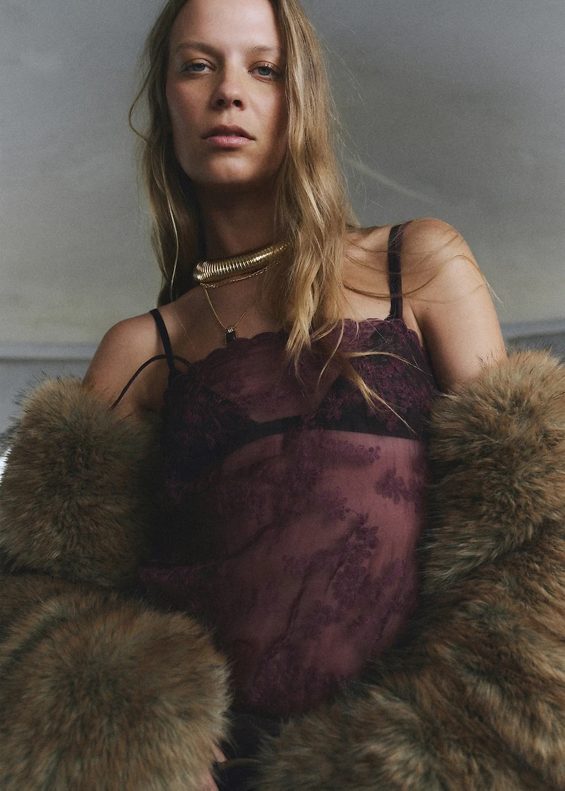 Embroidered sheer top