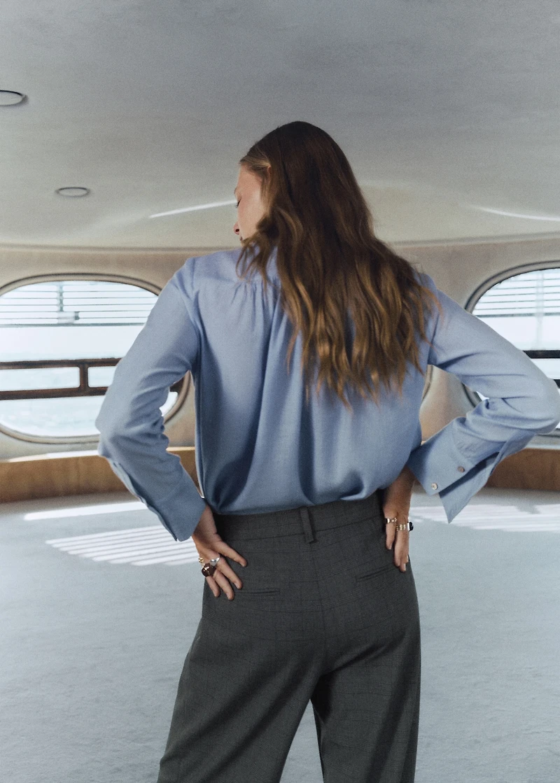 Pleated check-print suit trousers