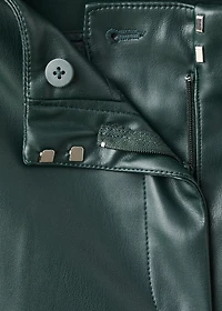 Faux-leather flared trousers