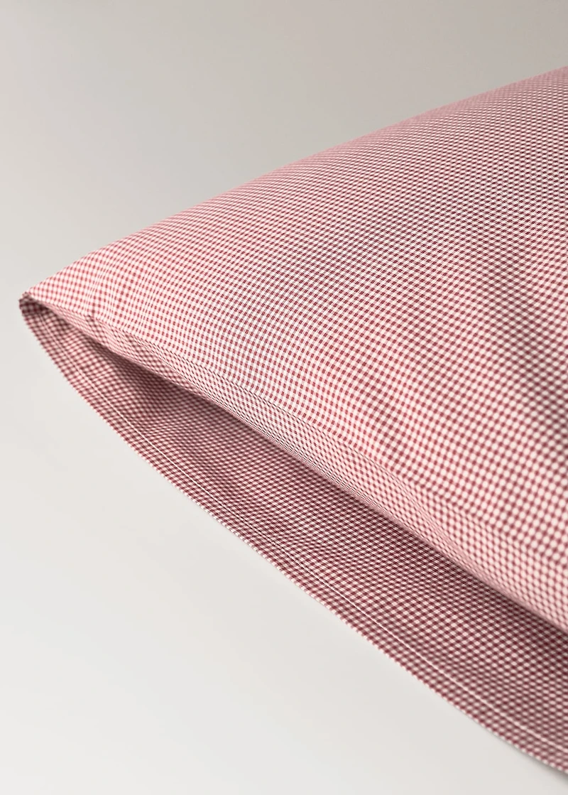 Yarn-dyed gingham-check children's pillowcase 50x75 cm