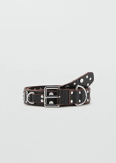 Stud leather belt